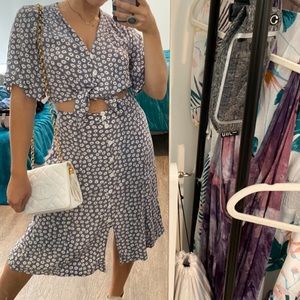 Anthropologie x Faithful the Brand Lavendar Set - Midi Skirt and Crop Blouse